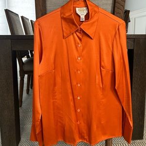 Talbots Womens Petite Satin Blouse